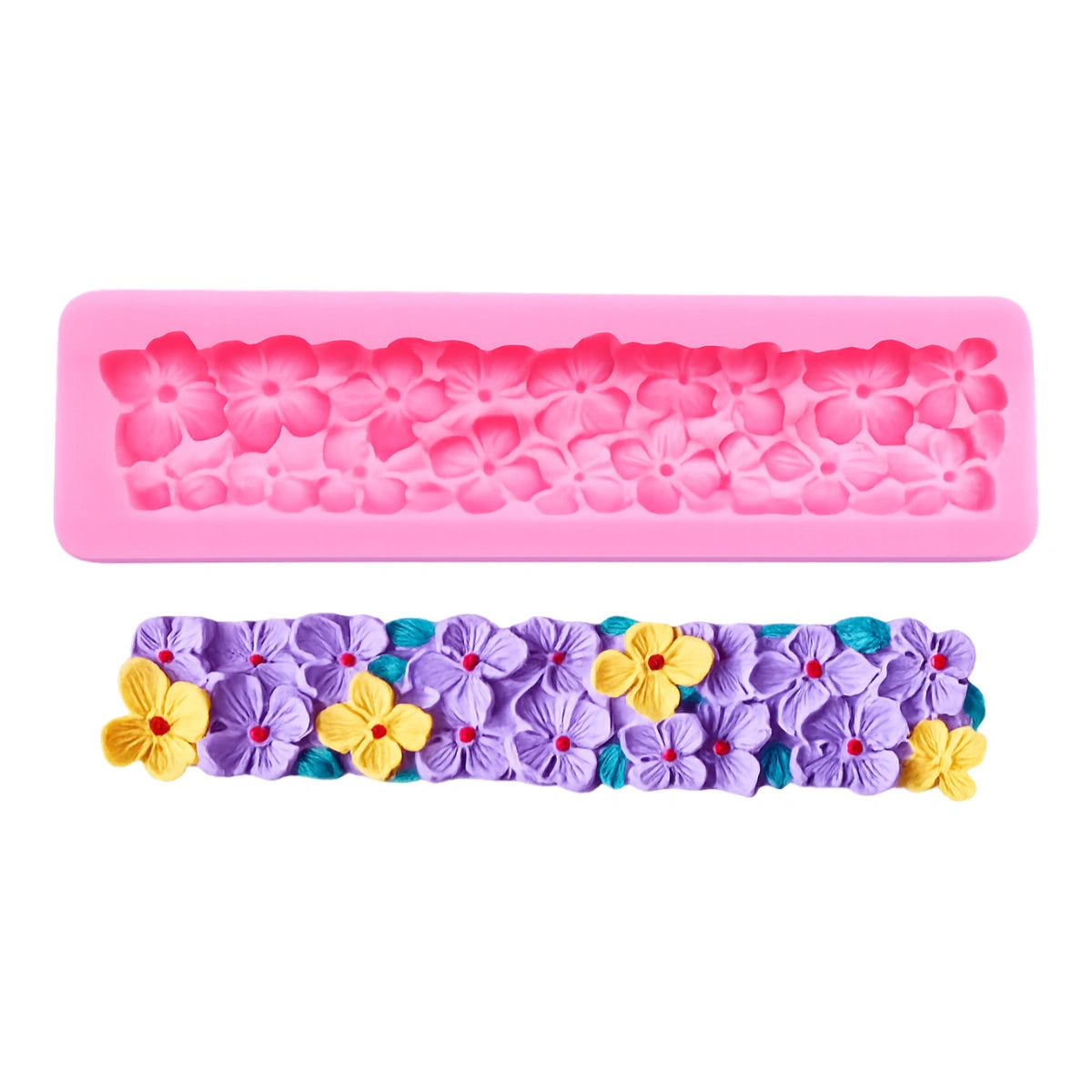 Flower Border Mold - Silicone Mould - Hydrangea