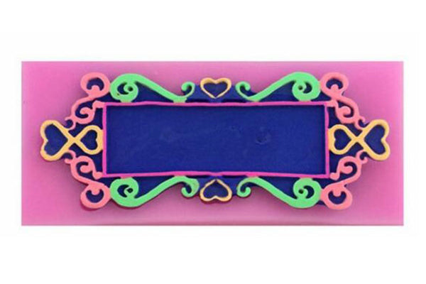 Rectangle Heart Plaque Silicone Mould - Iconic Cake Art