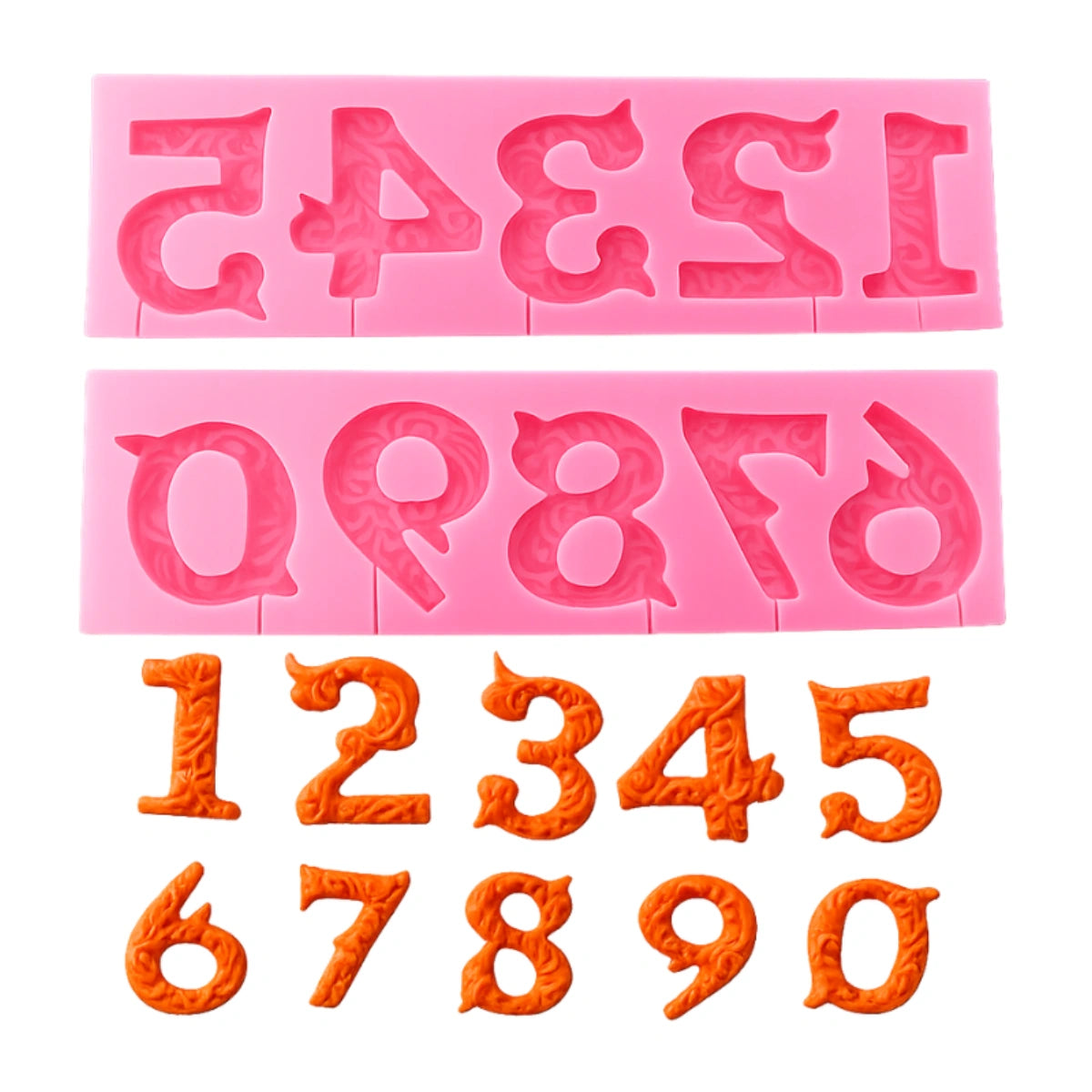 Large Filigree Fancy Number / Numerals Silicone Mould / Mold