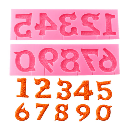 Large Filigree Fancy Number / Numerals Silicone Mould / Mold