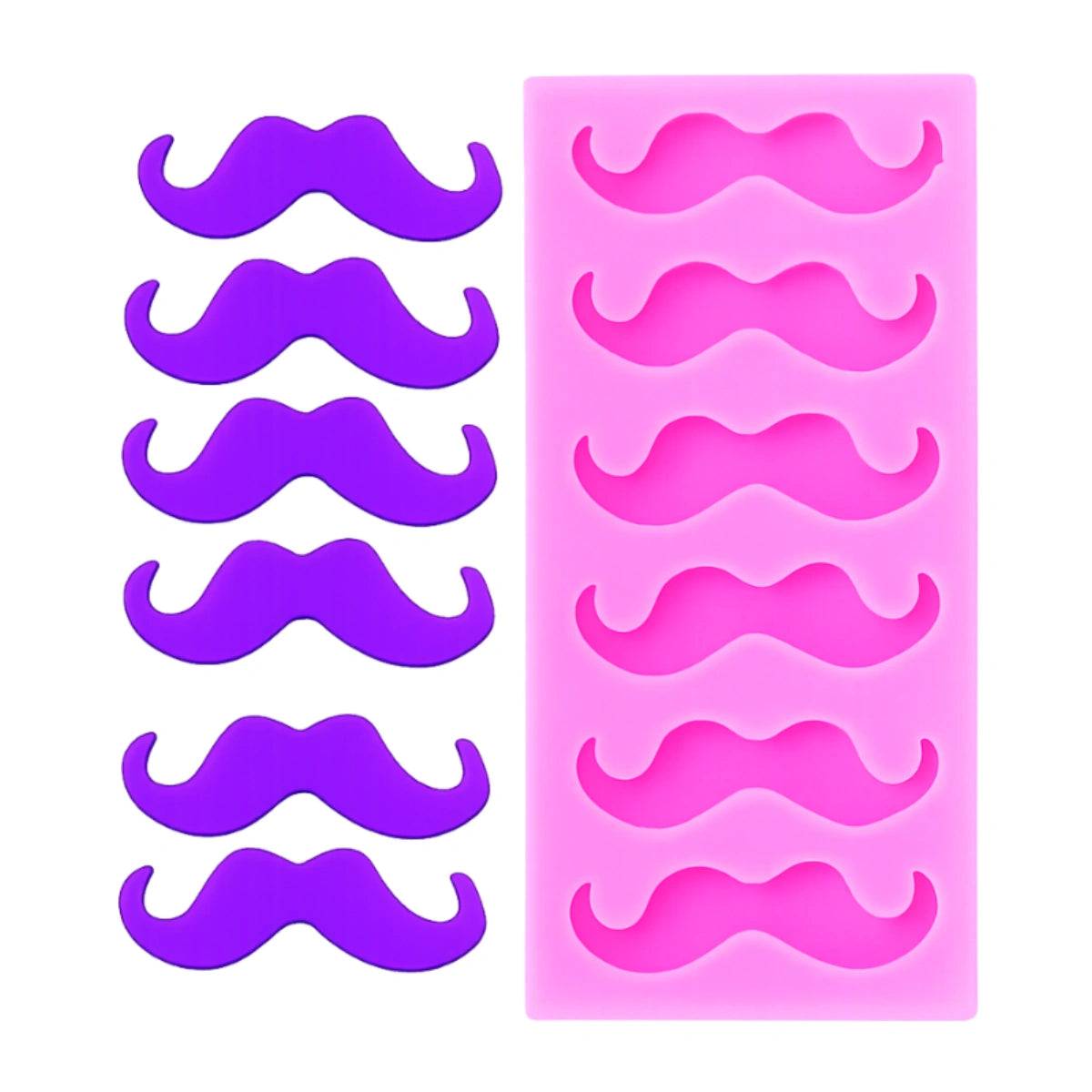 Mini Mustache Silicone Mold - 6 Cavities - Gum Paste Mould