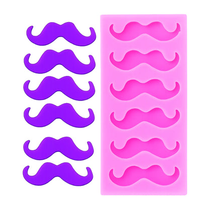 Mini Mustache Silicone Mold - 6 Cavities - Gum Paste Mould