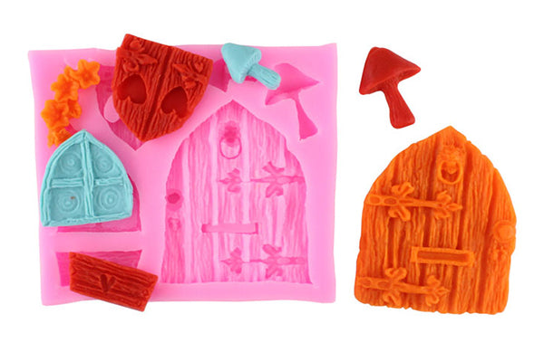 Castle Door Window Wood Designs - Silicone Mould - Iconic Cake Art