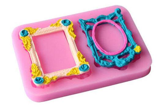 2 Types Mirror Plaque Silicone Mould - Iconic Cake Art