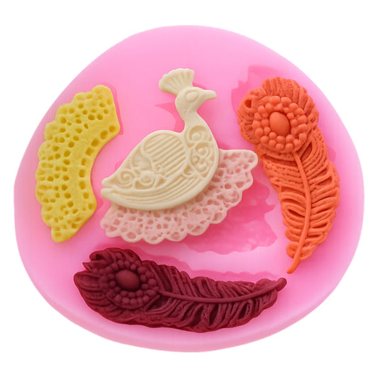 Feathers Peacock Silicone Mould: Single
