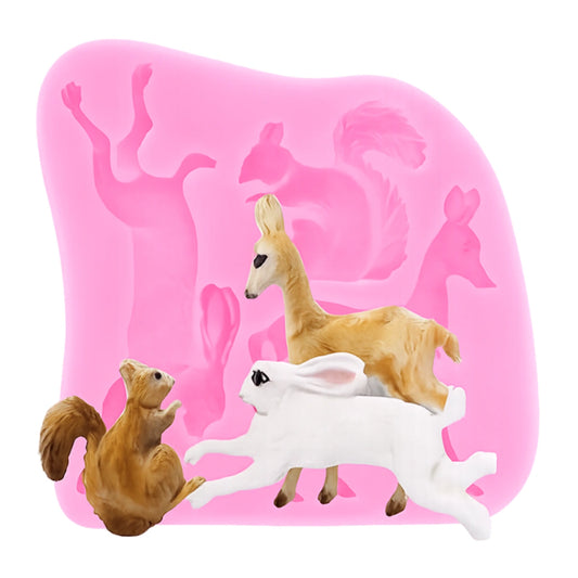 Woodland Animals Silicone Mould - 3 Animals Mold