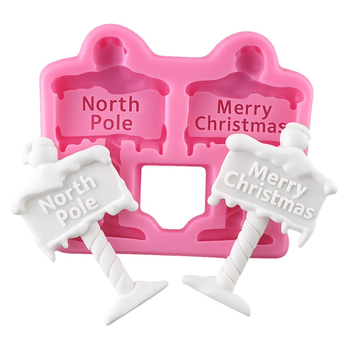 Merry Christmas And North Pole Silicone Mould