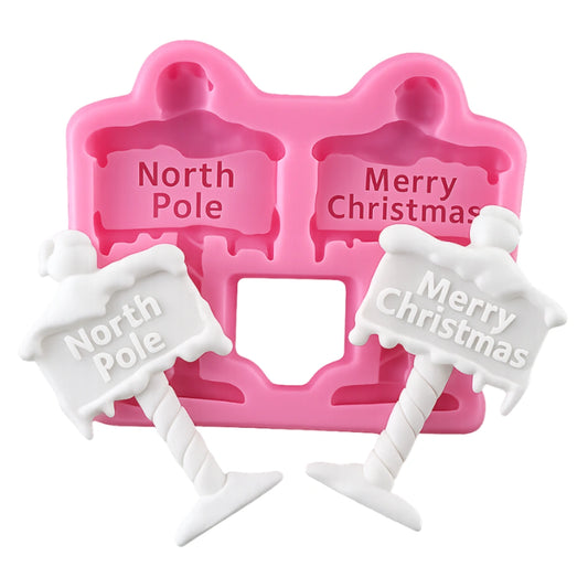 Merry Christmas And North Pole Silicone Mould
