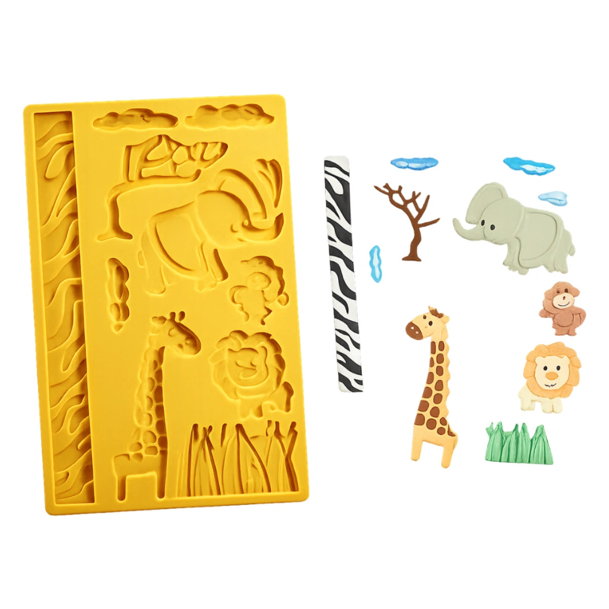 Jungle Animals Fondant And Gum Paste Mold - Silicone Mold