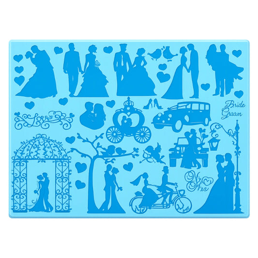 Wedding Silhouette 1 Cake Lace Silicone Mat Single