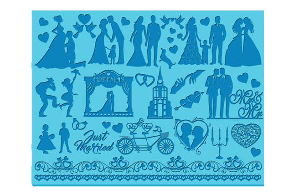 Wedding Silhouette 2 Cake Lace Mat - Silicone - Iconic Cake Art