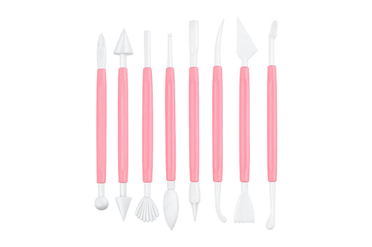 Pink Modelling Tools Fondant - Gum Paste Tool Set (8 Pack) - Iconic Cake Art