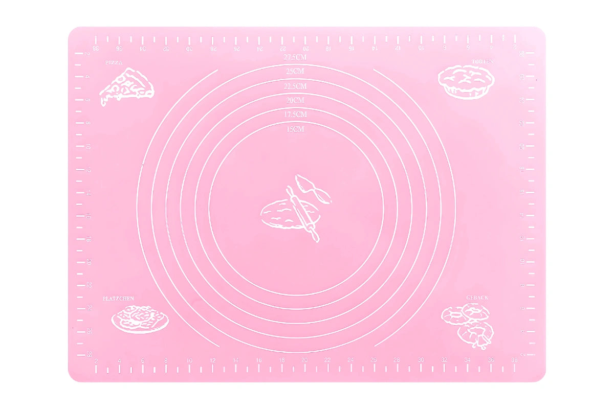 30cm x 40cm Pink Flexible Non Slip Silicone Rolling Mat - Iconic Cake Art