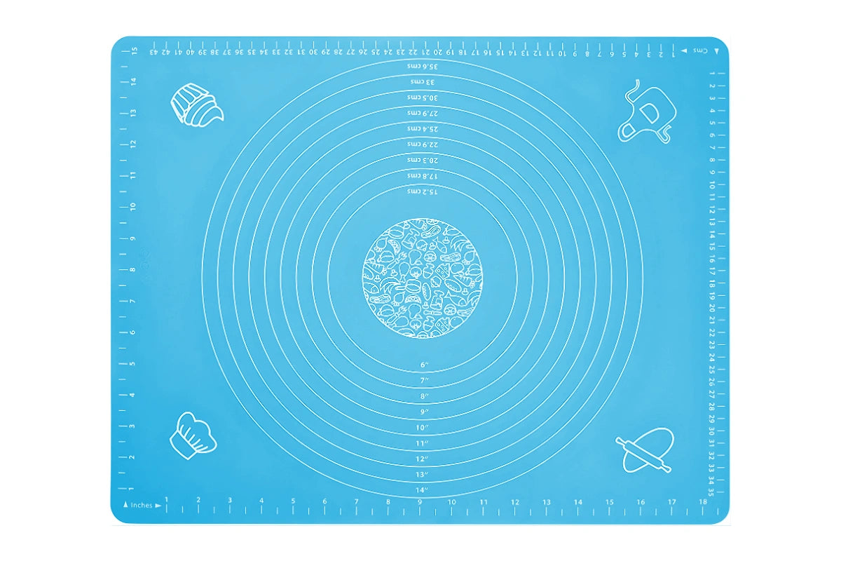 BLUE COLOUR SILICONE ROLLING MAT - 50cm x 40cm