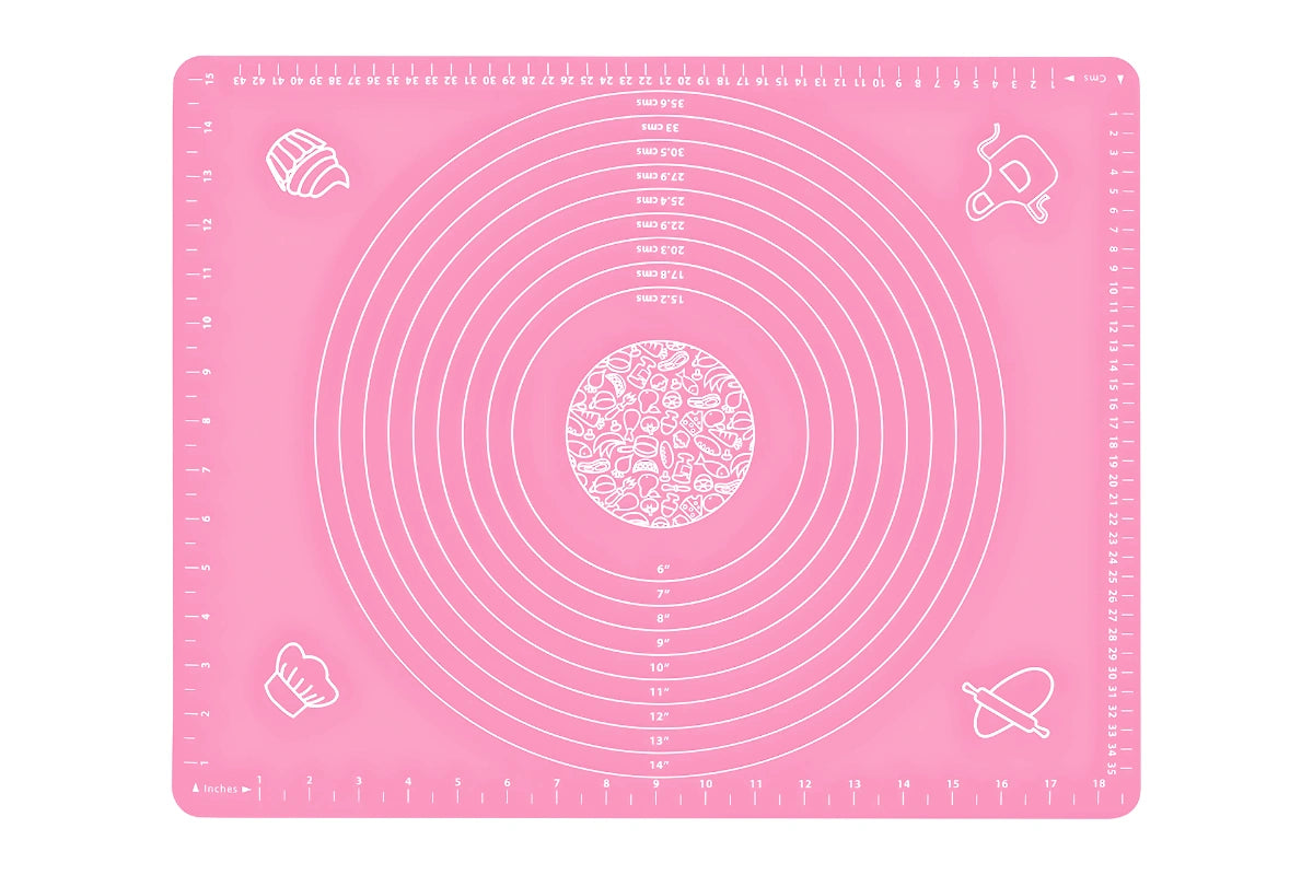 PINK COLOUR SILICONE ROLLING MAT - 50cm x 40cm
