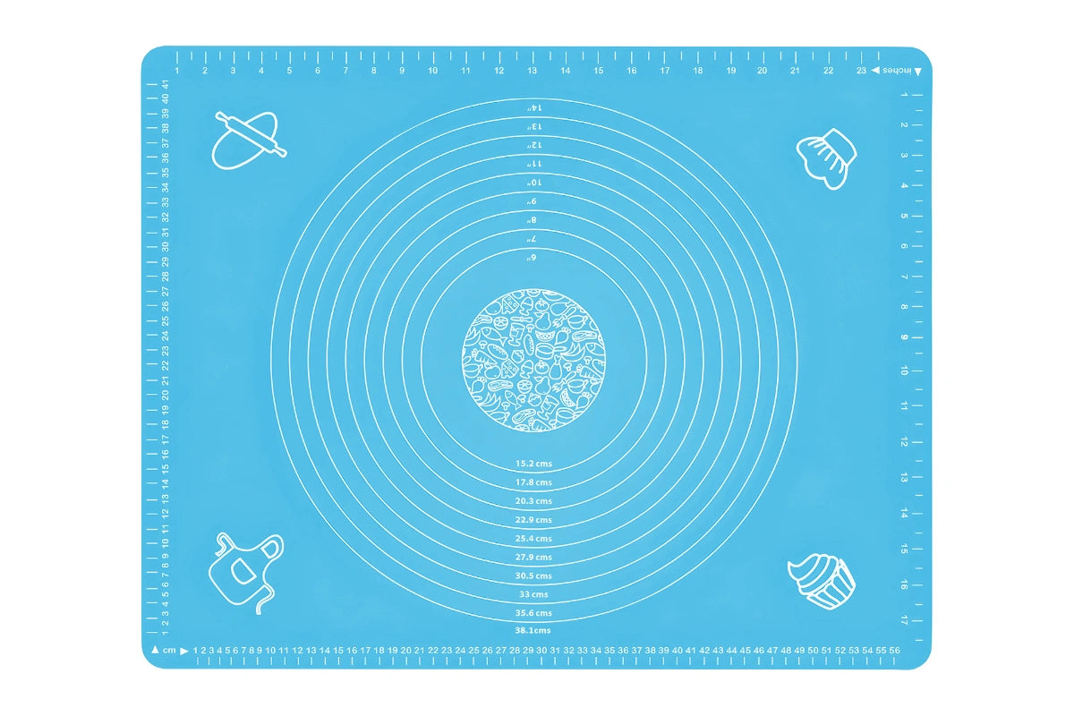 BLUE COLOUR SILICONE ROLLING MAT - 45cm x 60cm