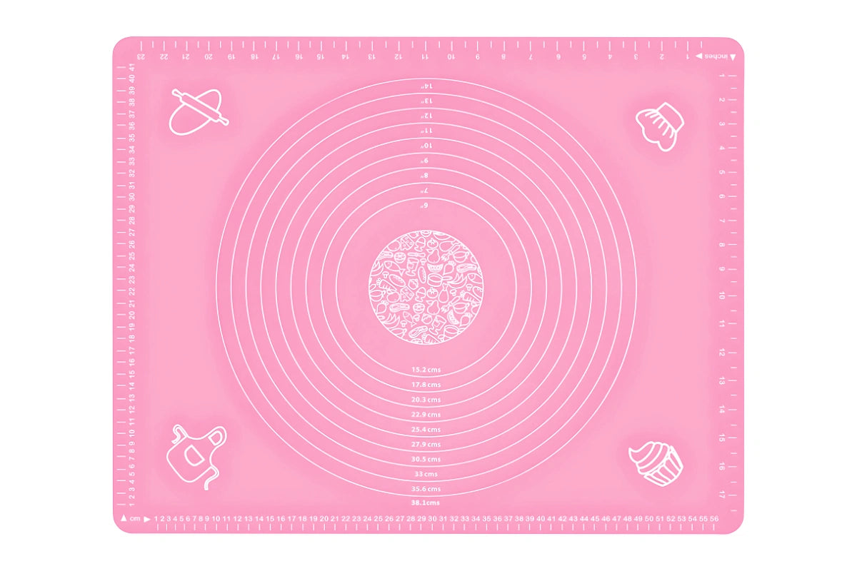 PINK COLOUR SILICONE ROLLING MAT - 45cm x 65cm