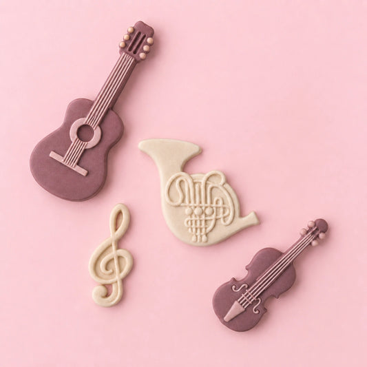 Musical Instruments Plunger Cutters (4 Pack) - Iconic Cake Art