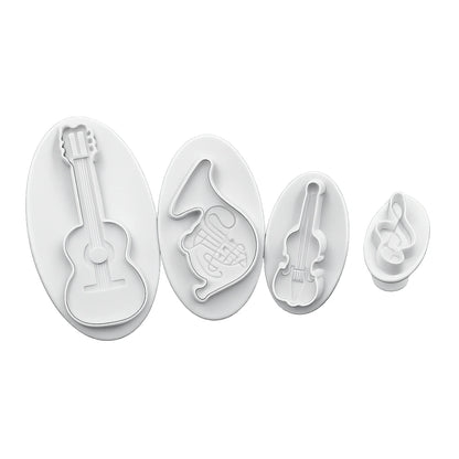 Musical Instruments Plunger Cutters (4 Pack) - Iconic Cake Art