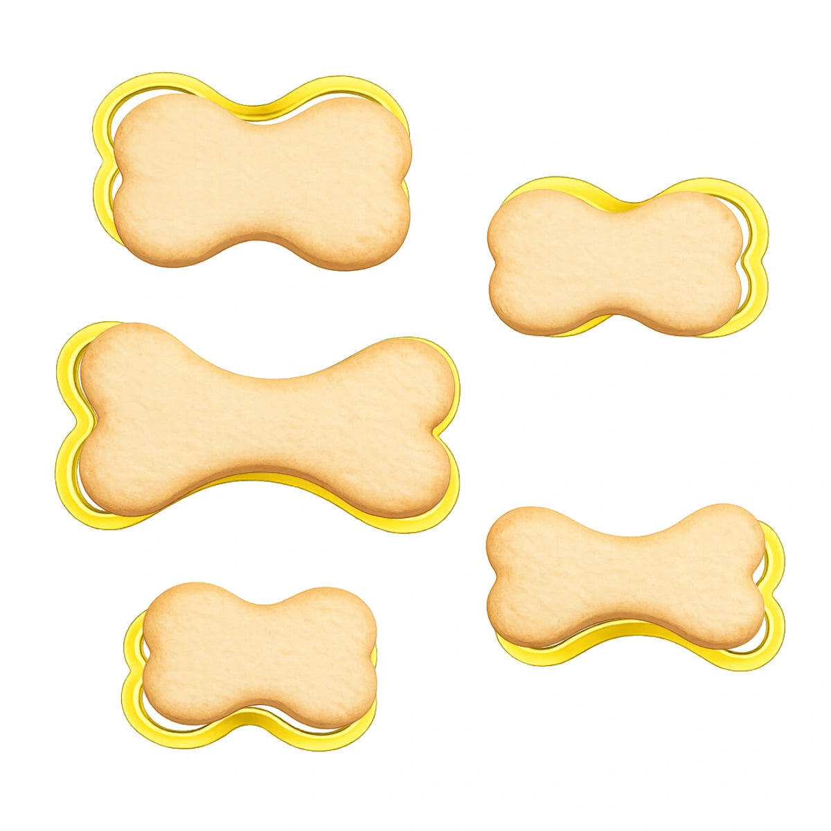 Dog Bone Cookie Cutter (5 Pack) - Iconic Cake Art