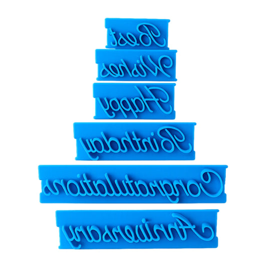 Messages Impression Word Scrolls (6 Pack) - Iconic Cake Art