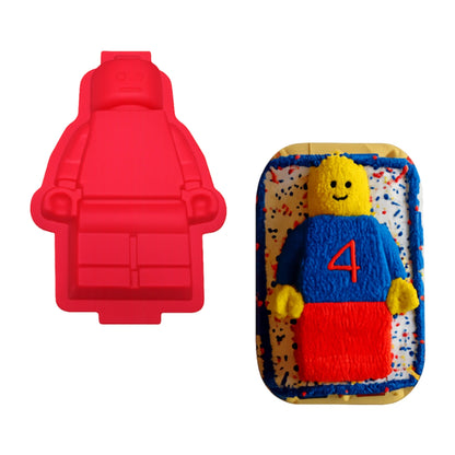 Lego Man Minifigure Robot Mould / Building Blocks Silicone Mold - Red Colour