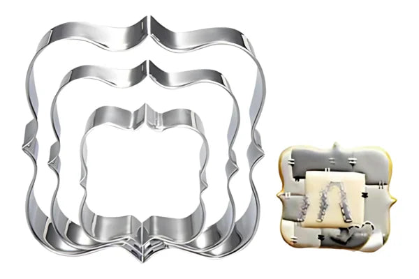 Square Plaque Cutter Set - Cookie Cutters - (3 Pack) - Iconic Cake Art