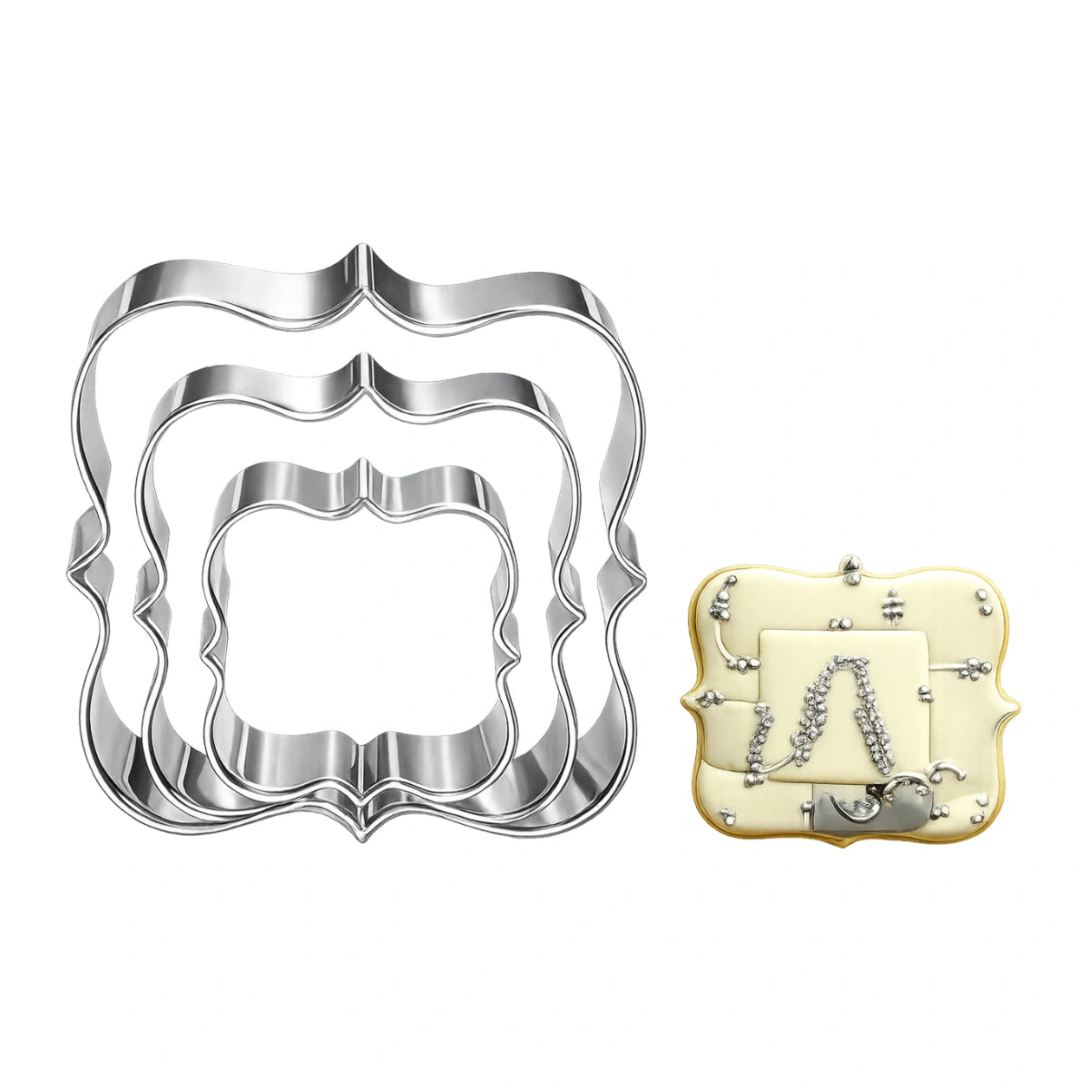 Square Plaque Cutter Set - Cookie Cutters - (3 Pack) - Iconic Cake Art