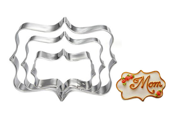Rectangle Plaque Cutter Set - Cookie Cutters - (3 Pack) - Iconic Cake Art