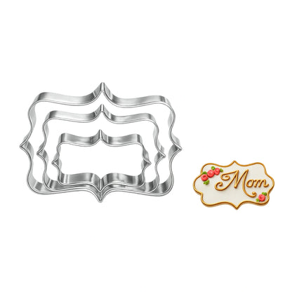 Rectangle Plaque Cutter Set - Cookie Cutters - (3 Pack) - Iconic Cake Art