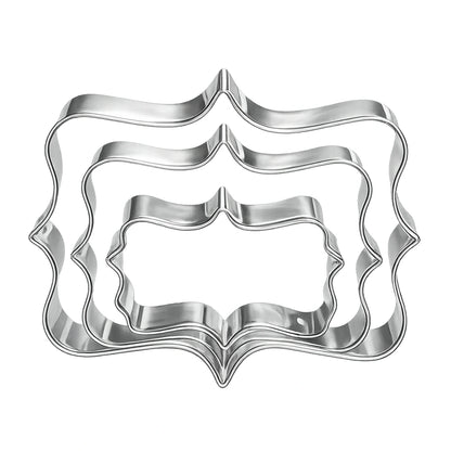 Rectangle Plaque Cutter Set - Cookie Cutters - (3 Pack) - Iconic Cake Art