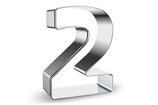 Number 2 Cookie Cutter 3 Inch High - Iconic Cake Art