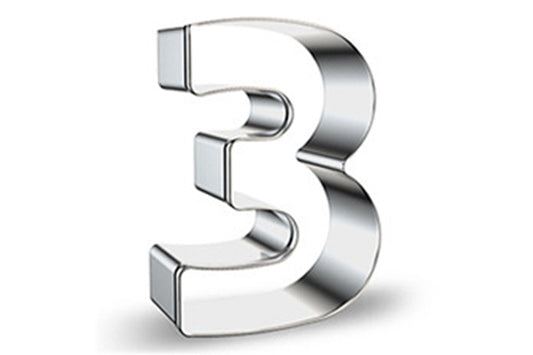Number 3 Cookie Cutter 3 Inch High - Iconic Cake Art