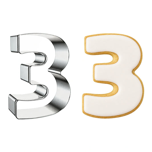 Number 3 Cookie Cutter 3 Inch High - Iconic Cake Art