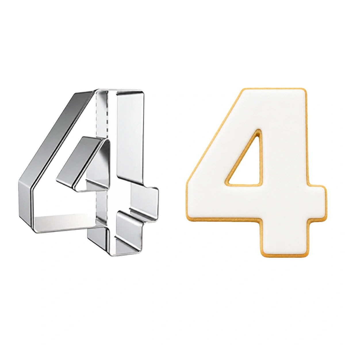 Number 4 Cookie Cutter 3 Inch High - Iconic Cake Art