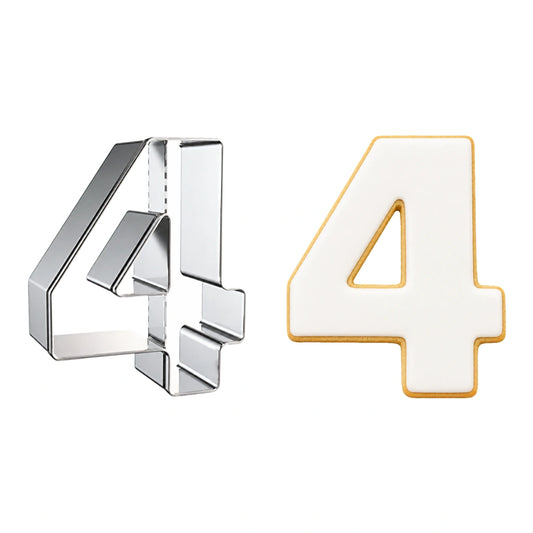 Number 4 Cookie Cutter 3 Inch High - Iconic Cake Art