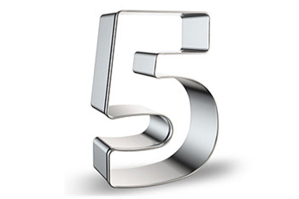 Number 5 Cookie Cutter 3 Inch High - Iconic Cake Art