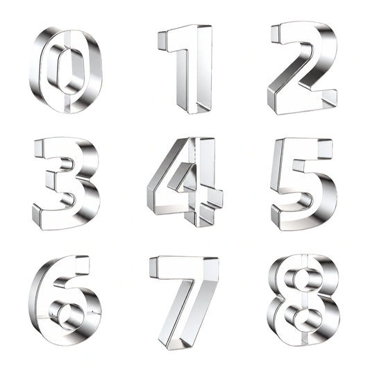 High Number Cutter Set - Full 3 Inch (9 Pack) - Iconic Cake Art
