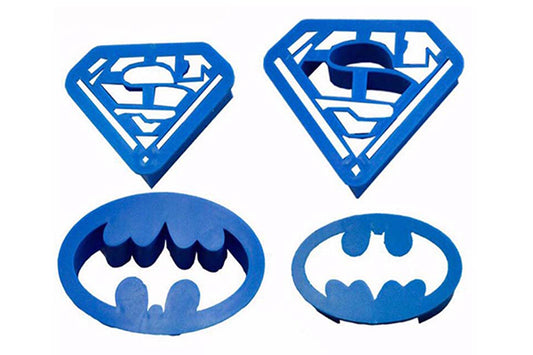 Batman Superman Cookie Cutter Set (4 Pack) - Iconic Cake Art