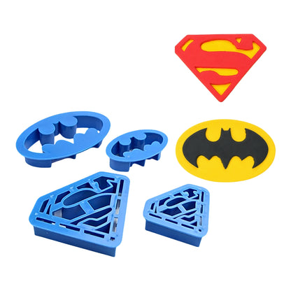Batman Superman Cookie Cutter Set (4 Pack) - Iconic Cake Art