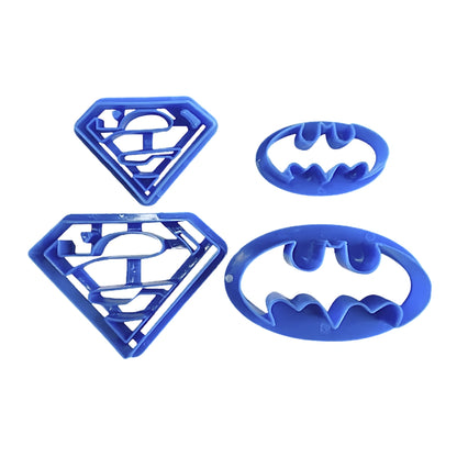 Batman Superman Cookie Cutter Set (4 Pack) - Iconic Cake Art