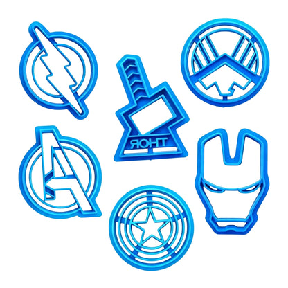 Avengers Marvel Superhero Cookie Cutter 6 Pcs Set - Iconic Cake Art