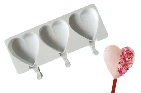 Popsicle Love Heart Silicone Mould 90mm - Iconic Cake Art