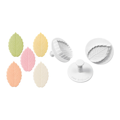 Veined Rose Leaf Plunger Cutters Set Of 3