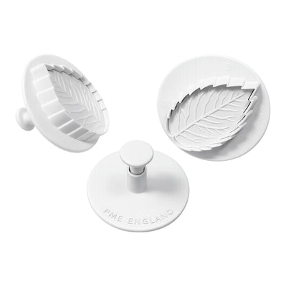 Veined Rose Leaf Plunger Cutters Set Of 3