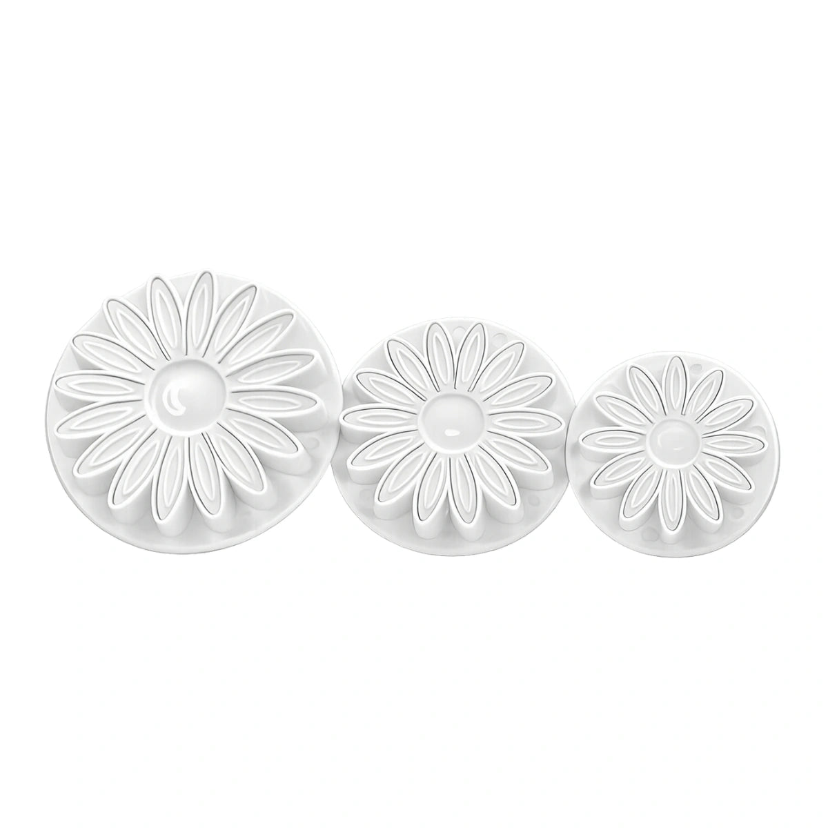 Small Sunflower, Gerbera and Daisy Veined Plunger Cutters - 22mm, 31mm, 37mm
