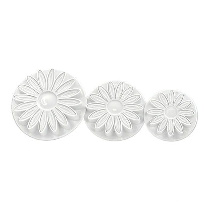 Small Sunflower, Gerbera and Daisy Veined Plunger Cutters - 22mm, 31mm, 37mm