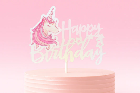 Happy Birthday - Unicorn Laser - Cake Topper - Iconic Cake Art