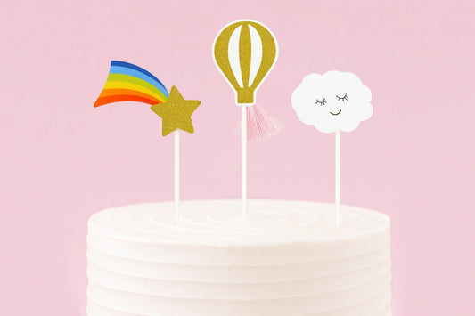 Shooting Star and Balloon Cake Topper Set (3 Pack) - Iconic Cake Art