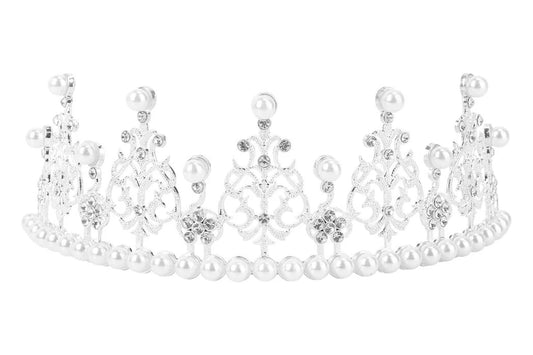 Silver Pearl Accent Tiara Crown - Diameter – Cake Topper 145mm - Iconic Cake Art